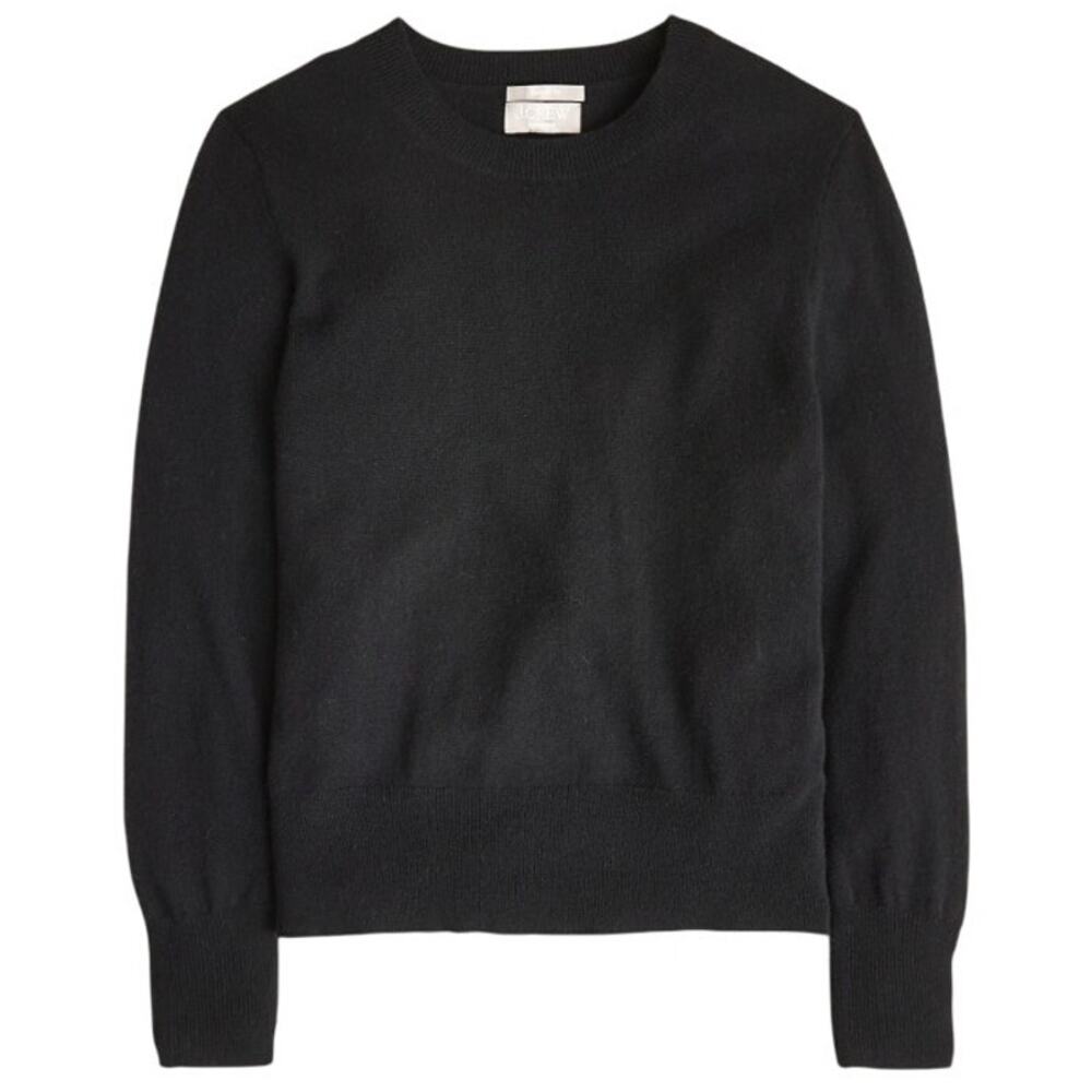 J.Crew Cashmere Classic Fit Crewneck Sweater Black BA400 Size XXSmall New